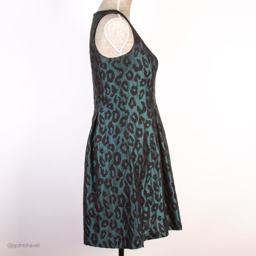 Maggy London Teal Leopard Print Dress - Picture 5 of 11